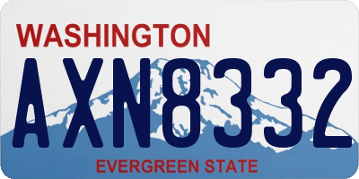 WA license plate AXN8332