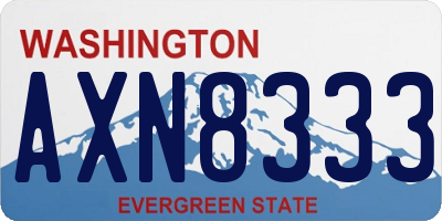 WA license plate AXN8333