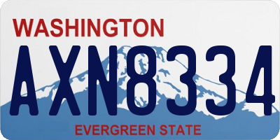 WA license plate AXN8334