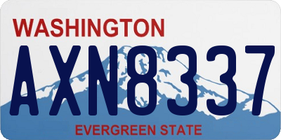 WA license plate AXN8337