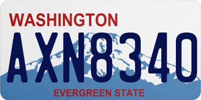 WA license plate AXN8340