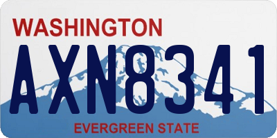 WA license plate AXN8341