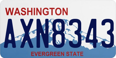 WA license plate AXN8343