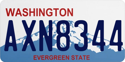 WA license plate AXN8344
