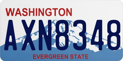 WA license plate AXN8348