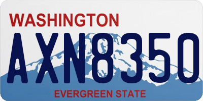 WA license plate AXN8350