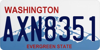 WA license plate AXN8351
