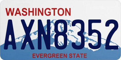 WA license plate AXN8352