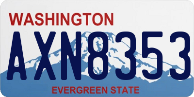 WA license plate AXN8353