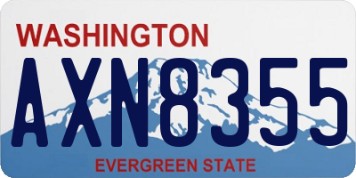 WA license plate AXN8355