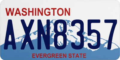 WA license plate AXN8357