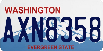 WA license plate AXN8358