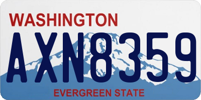 WA license plate AXN8359