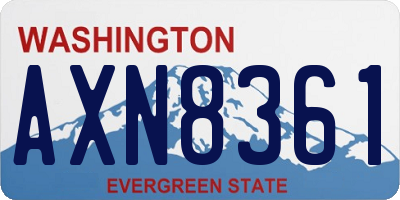 WA license plate AXN8361