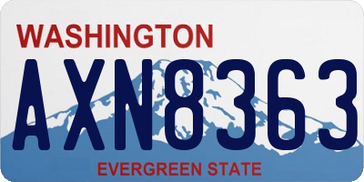 WA license plate AXN8363