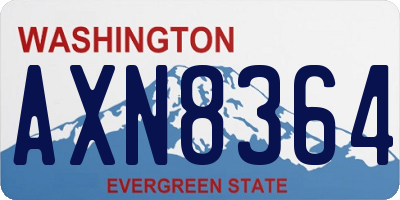 WA license plate AXN8364