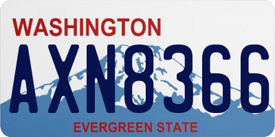 WA license plate AXN8366