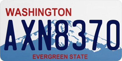 WA license plate AXN8370