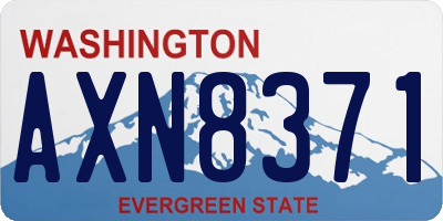 WA license plate AXN8371