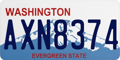 WA license plate AXN8374