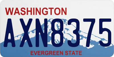 WA license plate AXN8375