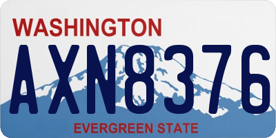 WA license plate AXN8376