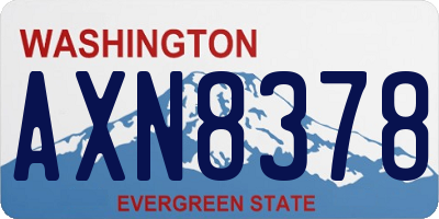 WA license plate AXN8378