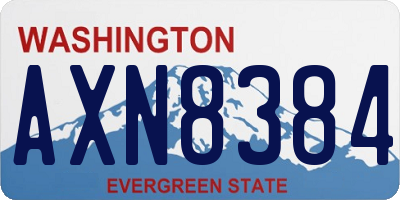 WA license plate AXN8384