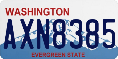 WA license plate AXN8385