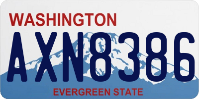 WA license plate AXN8386