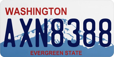 WA license plate AXN8388