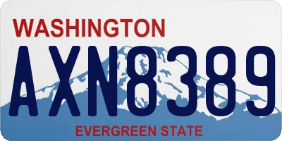 WA license plate AXN8389