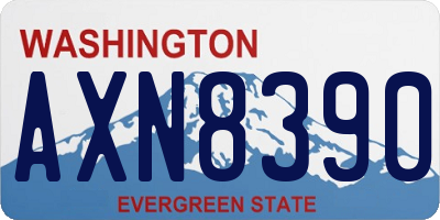 WA license plate AXN8390