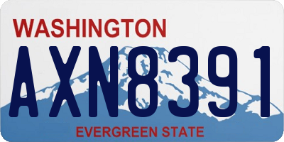 WA license plate AXN8391