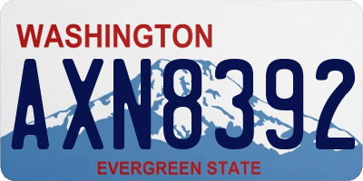 WA license plate AXN8392