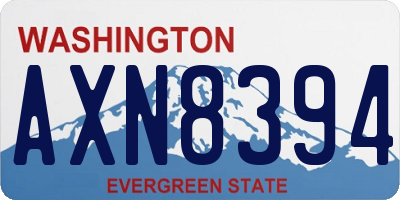 WA license plate AXN8394