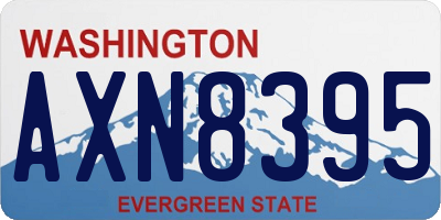 WA license plate AXN8395