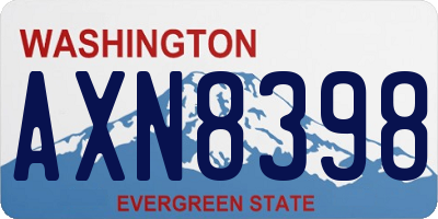 WA license plate AXN8398