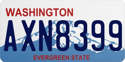 WA license plate AXN8399
