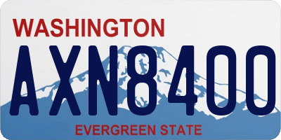 WA license plate AXN8400