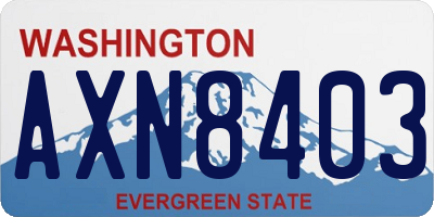 WA license plate AXN8403