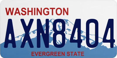 WA license plate AXN8404