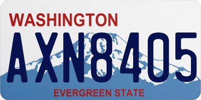 WA license plate AXN8405