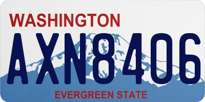 WA license plate AXN8406
