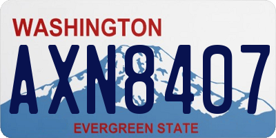 WA license plate AXN8407