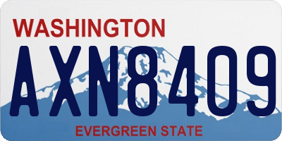 WA license plate AXN8409