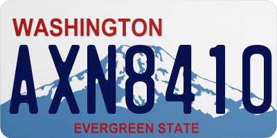 WA license plate AXN8410