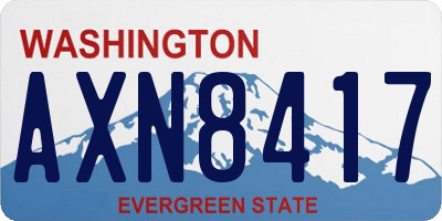 WA license plate AXN8417