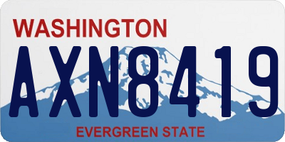 WA license plate AXN8419