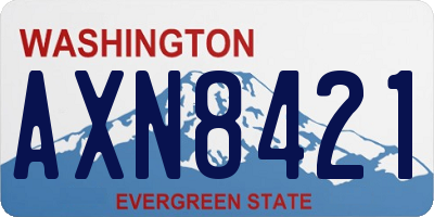 WA license plate AXN8421
